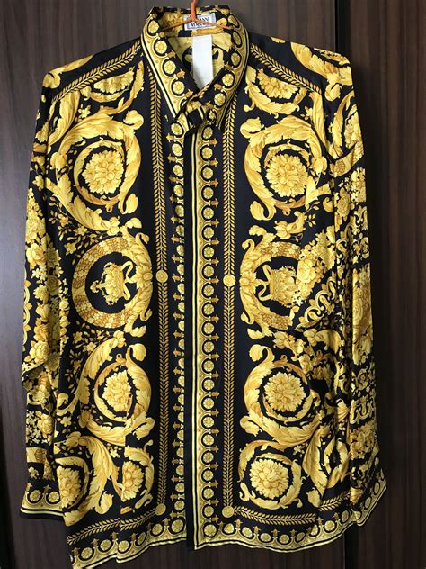 versace silk short sleeve shirt|Versace silk shirt vintage.